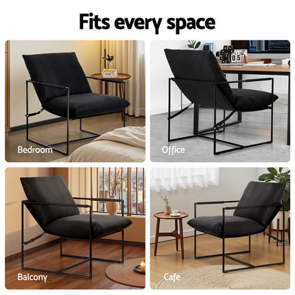 Artiss Armchair Lounge Chair Sling Black 6
