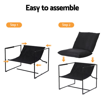 Artiss Armchair Lounge Chair Sling Black 7
