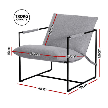 Artiss Armchair Lounge Chair Sling Grey 2