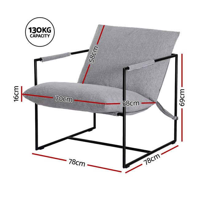 Artiss Armchair Lounge Chair Sling Grey 2