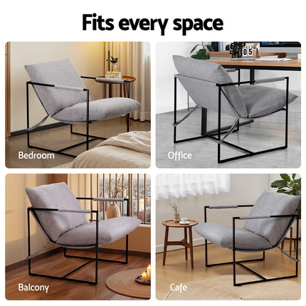 Artiss Armchair Lounge Chair Sling Grey 6