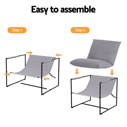 Artiss Armchair Lounge Chair Sling Grey 7