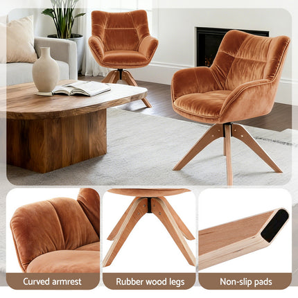 Artiss Swivel Chair Armchair Nursing Velvet Brown