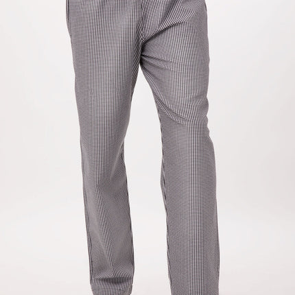Essential Men's Small Checks XL Baggy Black Chef Pants by Chef Works