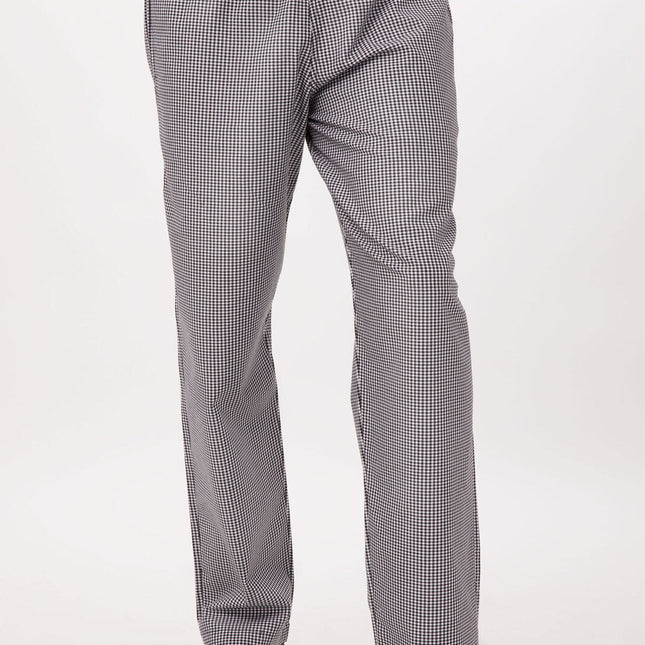 Essential Men's Small Checks XL Baggy Black Chef Pants by Chef Works