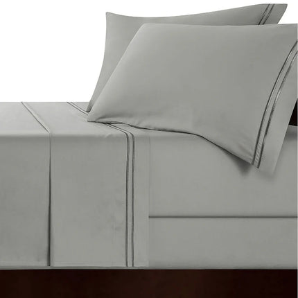 Strada Embroidered 1000 TC Egyptian Cotton Silver Charcoal Super King Sheet sets by Renee Taylor 2