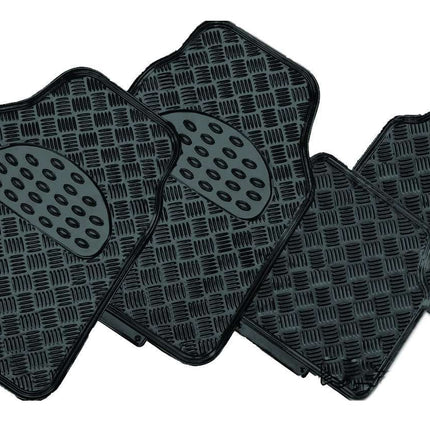 VENOM 4-Piece Car Mat - BLACK [Rubber/Aluminium Look] 2