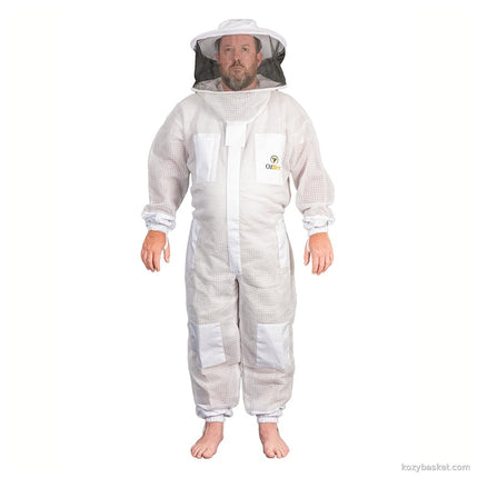 Beekeeping Bee Full Suit 3 Layer Mesh Ultra Cool Ventilated Round Head Beekeeping Protective Gear SIZE M