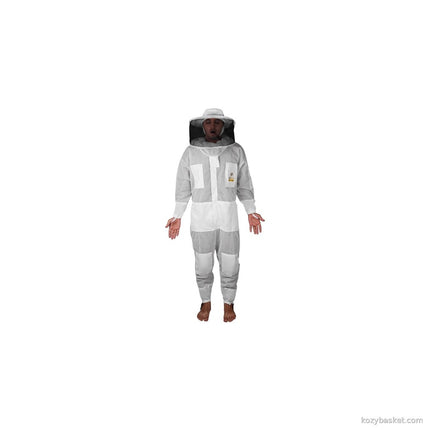 OZBee Premium Full Suit 3 Layer Mesh Ultra Cool Ventilated Round Head Beekeeping Protective Gear Size  2XL