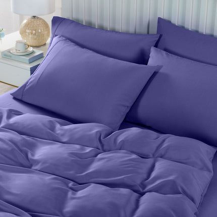 Royal Comfort 2000TC 6 Piece Bamboo Sheet & Quilt Cover Set Cooling Breathable - Double - Royal Blue 3