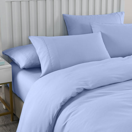 Royal Comfort 2000TC 6 Piece Bamboo Sheet & Quilt Cover Set Cooling Breathable - Queen - Light Blue 3