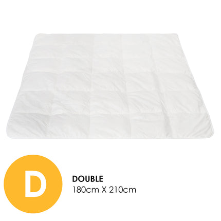 Royal Comfort 260GSM Deluxe Eco-Silk Touch Quilt 100% Cotton Cover - Double - White 3