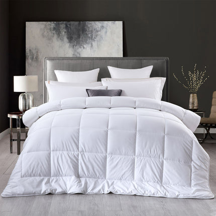 Royal Comfort 260GSM Deluxe Eco-Silk Touch Quilt 100% Cotton Cover - King - White 2