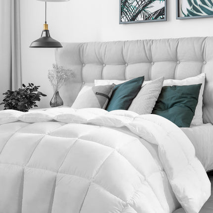 Casa Decor Silk Touch Quilt 360GSM All Seasons Antibacterial Hypoallergenic - Single - White 2