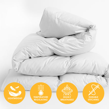 Casa Decor Silk Touch Quilt 360GSM All Seasons Antibacterial Hypoallergenic - Single - White 3