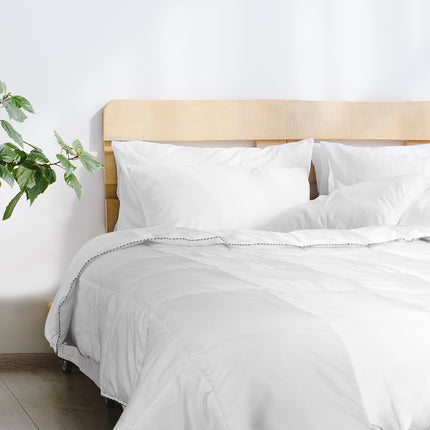 Royal Comfort Bamboo Blend Quilt 250GSM Luxury  Duvet 100% Cotton Cover - Single - White 2