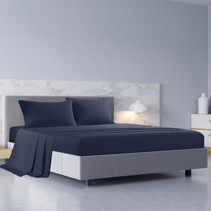 Royal Comfort 1000TC Hotel Grade Bamboo Cotton Sheets Pillowcases Set Ultrasoft - Queen - Royal Blue 2