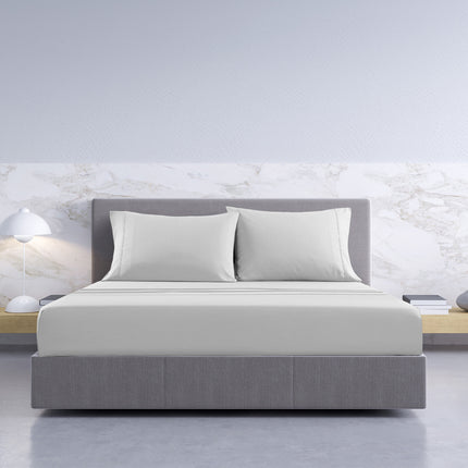 Royal Comfort 1000TC Hotel Grade Bamboo Cotton Sheets Pillowcases Set Ultrasoft - Queen - Cool Grey 3