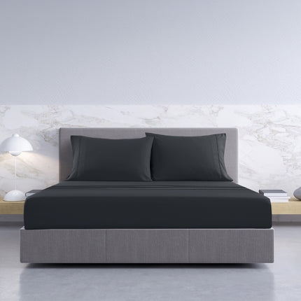 Royal Comfort 1000TC Hotel Grade Bamboo Cotton Sheets Pillowcases Set Ultrasoft - Queen - Charcoal 3