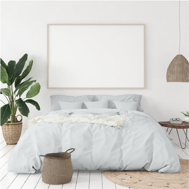 Balmain 1000 Thread Count Hotel Grade Bamboo Cotton Quilt Cover Pillowcases Set - King - Cool Grey 2