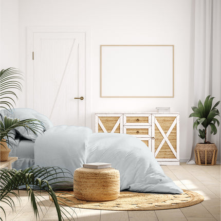 Balmain 1000 Thread Count Hotel Grade Bamboo Cotton Quilt Cover Pillowcases Set - King - Cool Grey 4