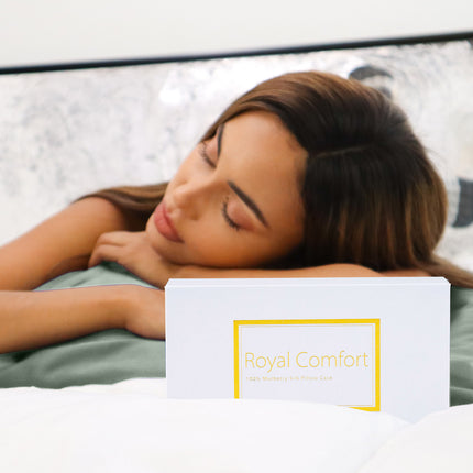 Royal Comfort Mulberry Soft Silk Hypoallergenic Pillowcase Twin Pack 51 x 76cm - Sage 8
