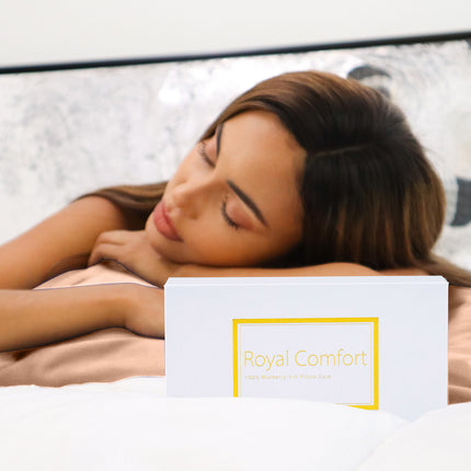 Royal Comfort Mulberry Soft Silk Hypoallergenic Pillowcase Twin Pack 51 x 76cm - Champagne Pink 8