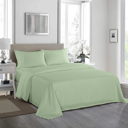 Royal Comfort 1200 Thread Count Sheet Set 4 Piece Ultra Soft Satin Weave Finish - Queen - Sage Green 2