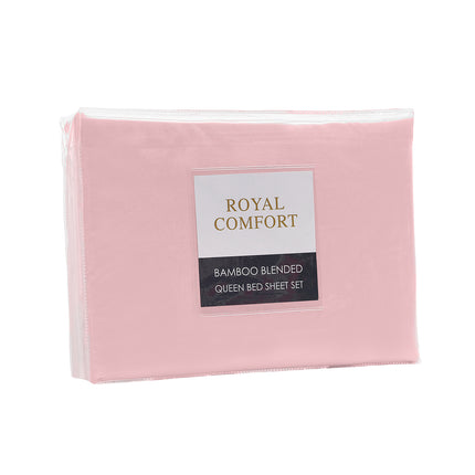 Royal Comfort Bamboo Blended Sheet & Pillowcases Set 1000TC Ultra Soft Bedding - Queen - Bubble Bath 4