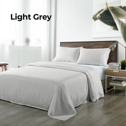 Royal Comfort Bamboo Blended Sheet & Pillowcases Set 1000TC Ultra Soft Bedding - Queen - Light Grey 5