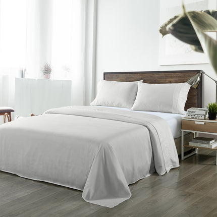 Royal Comfort Bamboo Blended Sheet & Pillowcases Set 1000TC Ultra Soft Bedding - King - Light Grey 2