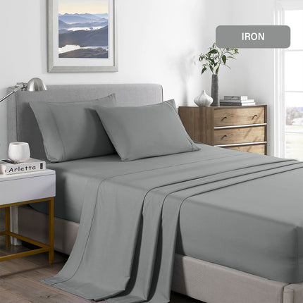 Royal Comfort 2000 Thread Count Bamboo Cooling Sheet Set Ultra Soft Bedding - Double - Mid Grey 5