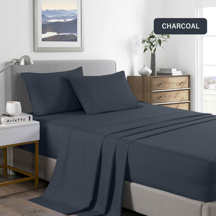 Royal Comfort 2000 Thread Count Bamboo Cooling Sheet Set Ultra Soft Bedding - King - Charcoal 5