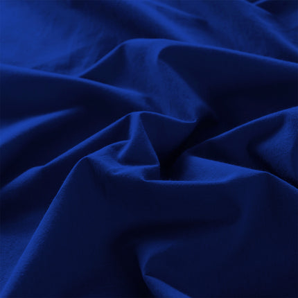 Royal Comfort Vintage Washed 100% Cotton Sheet Set Fitted Flat Sheet Pillowcases - Double - Royal Blue 6