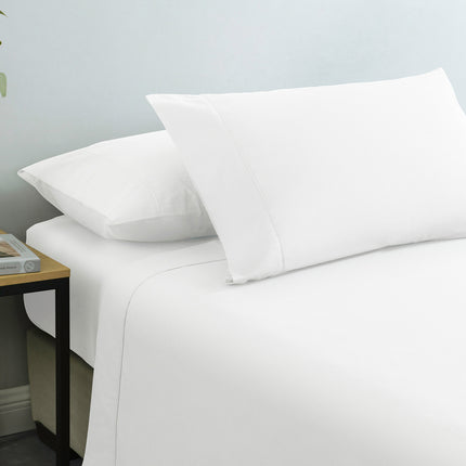 Royal Comfort Vintage Washed 100% Cotton Sheet Set Fitted Flat Sheet Pillowcases - King - White 6