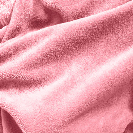 Royal Comfort Snug Hoodie Nightwear Super Soft Reversible Coral Fleece 750GSM - Pink 3