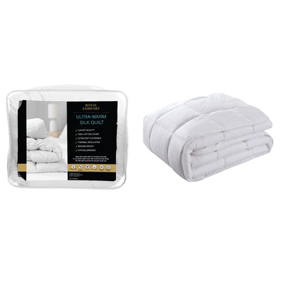 Royal Comfort 800GSM Silk Blend Quilt Duvet Ultra Warm Winter Weight  - Double - White 2