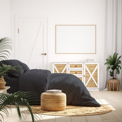 Royal Comfort 1000 Thread Count Bamboo Cotton Sheet and Quilt Cover Complete Set - King - Charcoal 2