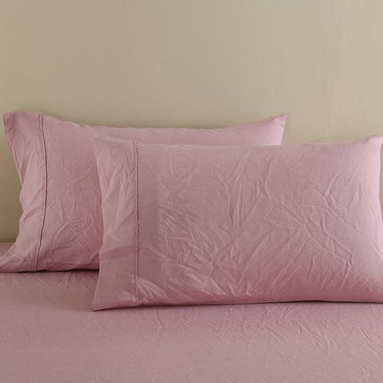Royal Comfort Flax Linen Blend Sheet Set Bedding Luxury Breathable Ultra Soft - King - Mauve 4