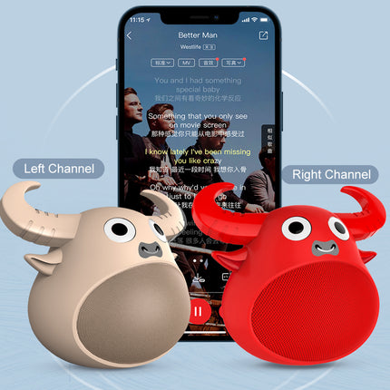 Fitsmart Bluetooth Animal Face Speaker Portable Wireless Stereo Sound - Khaki 6