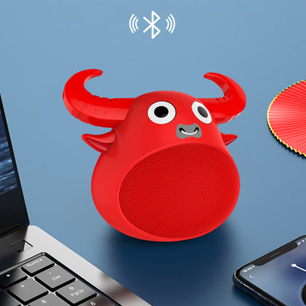 Fitsmart Bluetooth Animal Face Speaker Portable Wireless Stereo Sound - Red 5