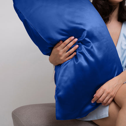 Casa Decor Luxury Satin Pillowcase Twin Pack Size With Gift Box Luxury  - Navy Blue 2