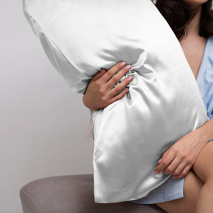 Casa Decor Luxury Satin Pillowcase Twin Pack Size With Gift Box Luxury - White 2