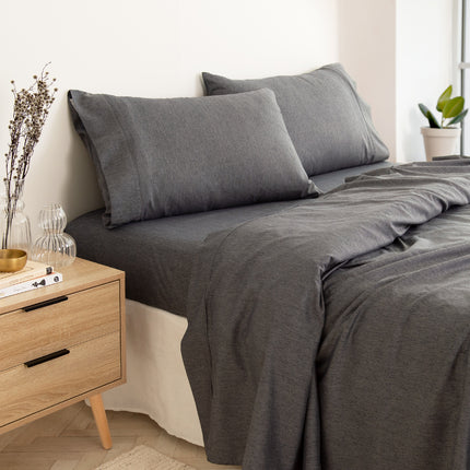 Royal Comfort 3000 Thread Count Bamboo Cooling Sheet Set - King - Charcoal 4