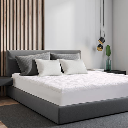 Royal Comfort 1200GSM Deluxe 7-Zone Mattress Topper Luxury Gusset Breathable - Queen - White 2