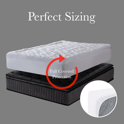 Royal Comfort 1200GSM Deluxe 7-Zone Mattress Topper Luxury Gusset Breathable - Queen - White 6
