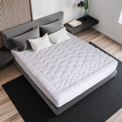Royal Comfort 1200GSM Deluxe 7-Zone Mattress Topper Luxury Gusset Breathable - Queen - White 9