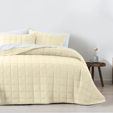 Royal Comfort Coverlet Set Bedspread Soft Touch Easy Care Breathable 3 Piece Set - Queen - Beige 2