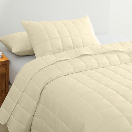 Royal Comfort Coverlet Set Bedspread Soft Touch Easy Care Breathable 3 Piece Set - Queen - Beige 4