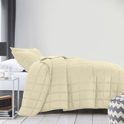 Royal Comfort Coverlet Set Bedspread Soft Touch Easy Care Breathable 3 Piece Set - Queen - Beige 5